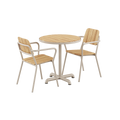 Kirra Cafe Table & 2 Kirra Patio Chair - Taupe
