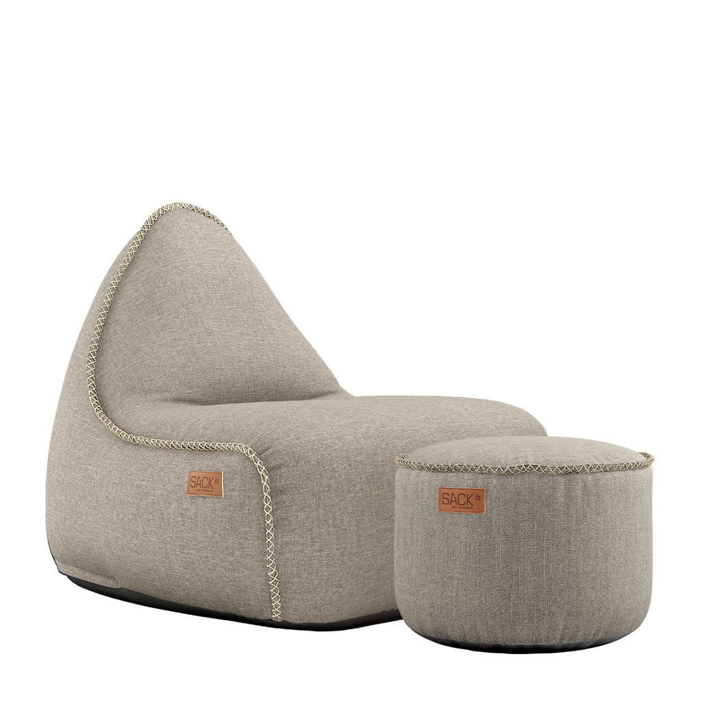Cobana Lounge Chair & Pouf - Kirra Sand