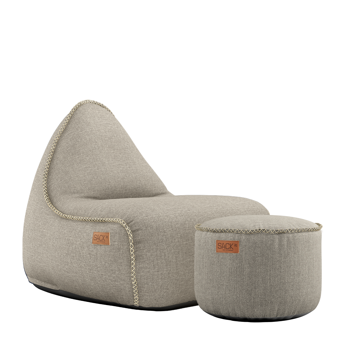 Cobana Lounge Chair & Pouf - Kirra Sand