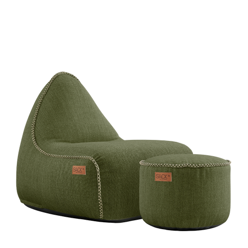 Cobana Lounge Chair & Pouf - Kirra Olive