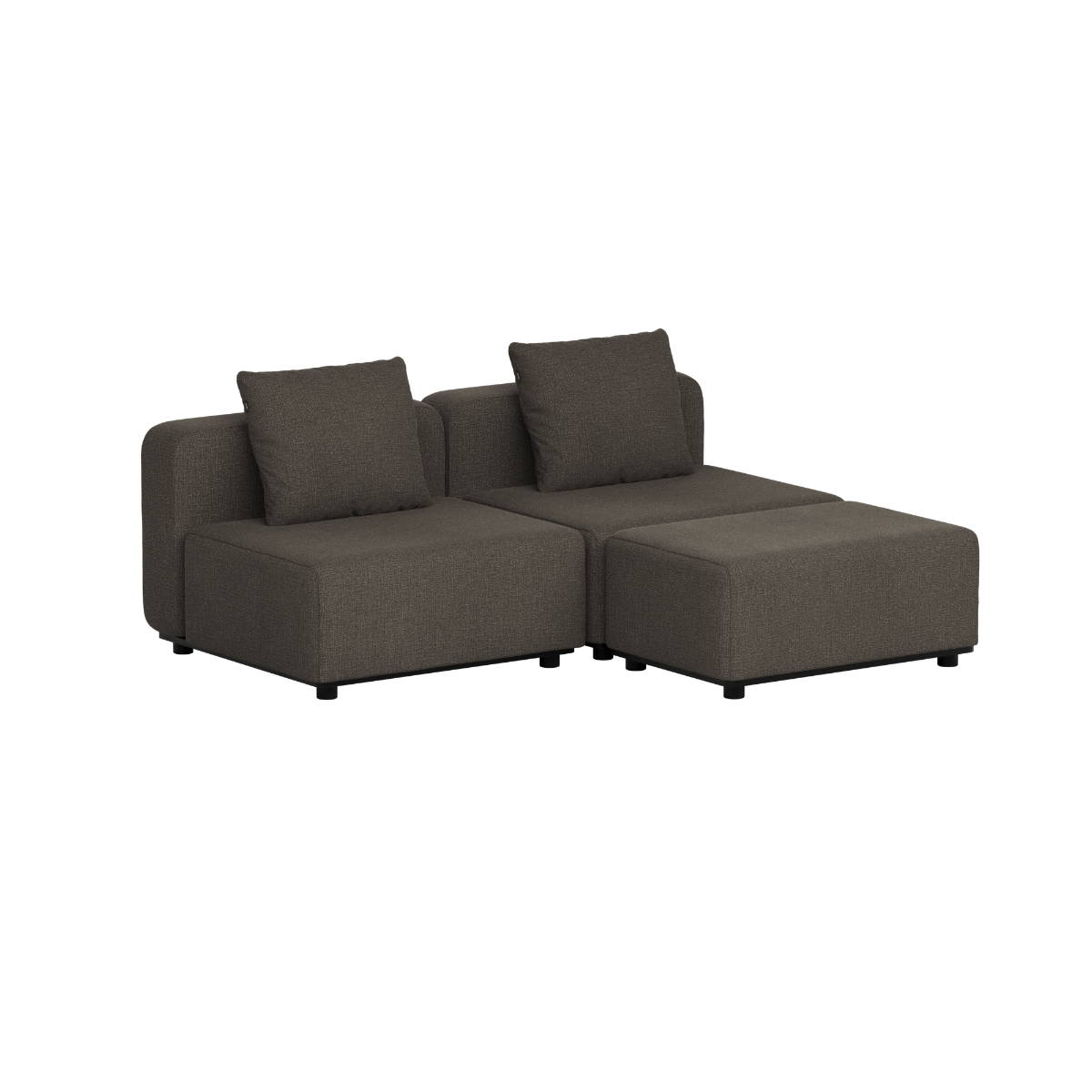 Cobana Lounge Sofa - 2 seater - Kirra Noir / Uden armlæn / Med puf