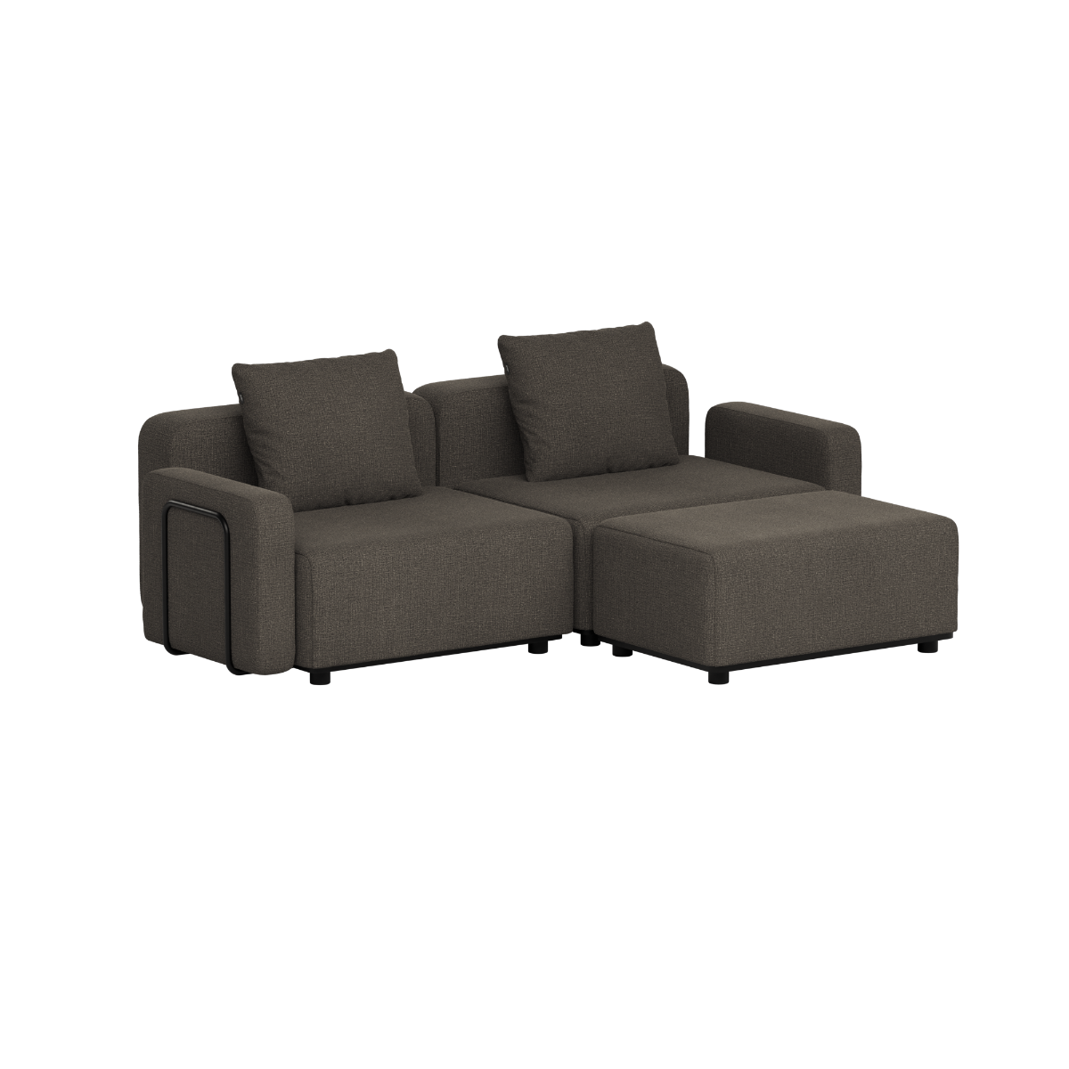 Cobana Lounge Sofa - 2 seater - Kirra Noir / Med armlæn / Med puf