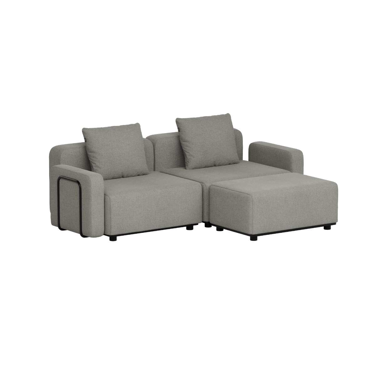 Cobana Lounge Sofa - 2 seater - Kirra Grey / Med armlæn / Med puf