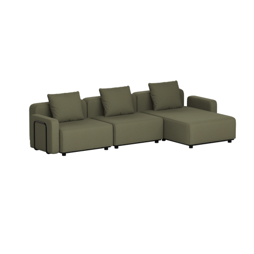 Cobana Lounge Sofa - 3 Seater Chaise - Kirra Olive